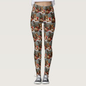 Ruw Collie Hond Kerstfeest Leggings (Voorkant)