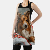 Ruw Collie Hond Kerstfeest Schort (Insitu)
