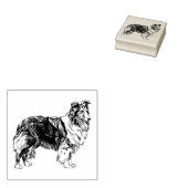 Ruw Collie-Hondenras Rubberstempel (Gestempeld)