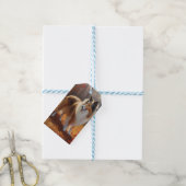 Ruw Collie in herfstbladeren val inspireert Cadeaulabel (Met Touw)