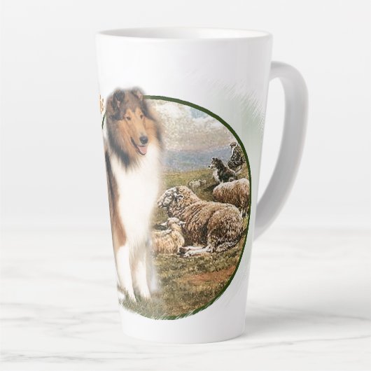 Ruw collie Keeper van de schapen Latte Mok (Rechterhoek)