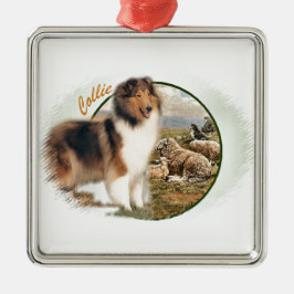Ruw collie Keeper van de schapen Metalen Ornament