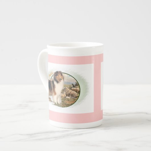 Ruw collie Keeper van de schapen Porselein Kop (Links)