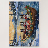 Ruw Collie Kerstboot Vakantie Legpuzzel (Verticaal)