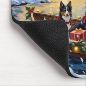Ruw Collie Kerstboot Vakantie Muismat (Hoek)