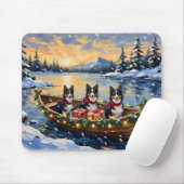 Ruw Collie Kerstboot Vakantie Muismat (Met muis)