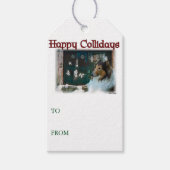 Ruw Collie kerstcadeautjes Cadeaulabel (Voorkant)