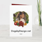 Ruw Collie kerstcadeautjes Feestdagen Kaart (Achterkant)