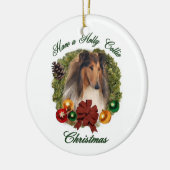 Ruw Collie kerstcadeautjes Ornamenten (Links)