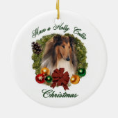 Ruw Collie kerstcadeautjes Ornamenten (Achterkant)