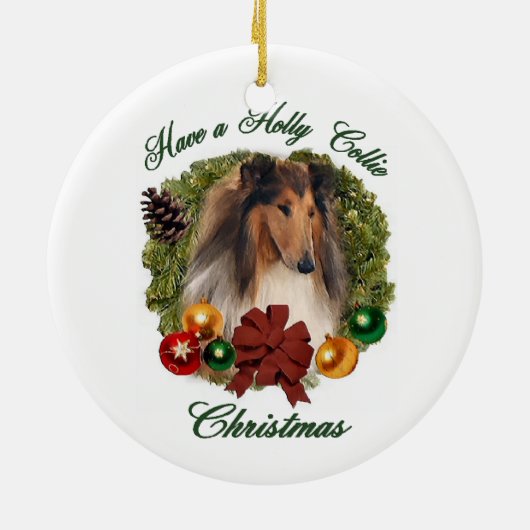 Ruw Collie kerstcadeautjes Ornamenten (Achterkant)