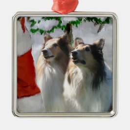 Ruw Collie kerstcadeautjes Ornamenten