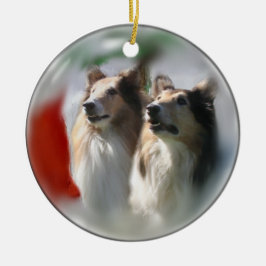 Ruw Collie kerstcadeautjes Ornamenten