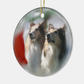 Ruw Collie kerstcadeautjes Ornamenten (Links)