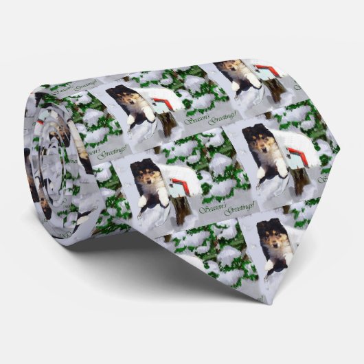 Ruw Collie kerstcadeautjes Stropdas (Opgerold)