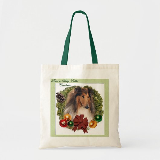 Ruw Collie kerstcadeautjes Tote Bag (Voorkant)