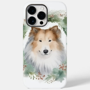 Ruw Collie Kerstkrans Feestelijke Pup Case-Mate iPhone 14 Pro Max Hoesje