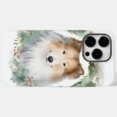 Ruw Collie Kerstkrans Feestelijke Pup Case-Mate iPhone Case (Achterkant (horizontaal))