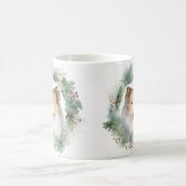 Ruw Collie Kerstkrans Feestelijke Pup Koffiemok (Center)