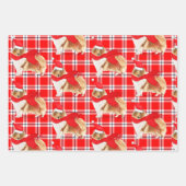 Ruw Collie Kerstmis Dog en Red Holiday Pset Inpakpapier Vel (Voorkant 3)