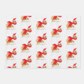 Ruw Collie Kerstmis Dog en Red Holiday Pset Inpakpapier Vel (Voorkant 2)