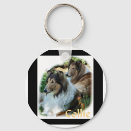 Ruw Collie Kunst Cadeaus Sleutelhanger