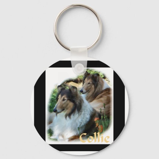 Ruw Collie Kunst Cadeaus Sleutelhanger (Voorkant)