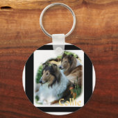 Ruw Collie Kunst Cadeaus Sleutelhanger (Voorkant)