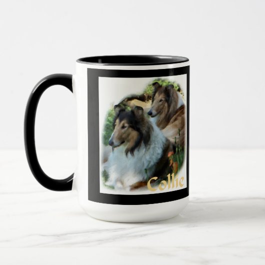 Ruw Collie Kunst Geschenken Mokken (Links)