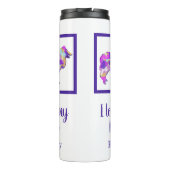 Ruw Collie Leuke Hond Silhouet PurplePY&B Thermosbeker (Achterkant)