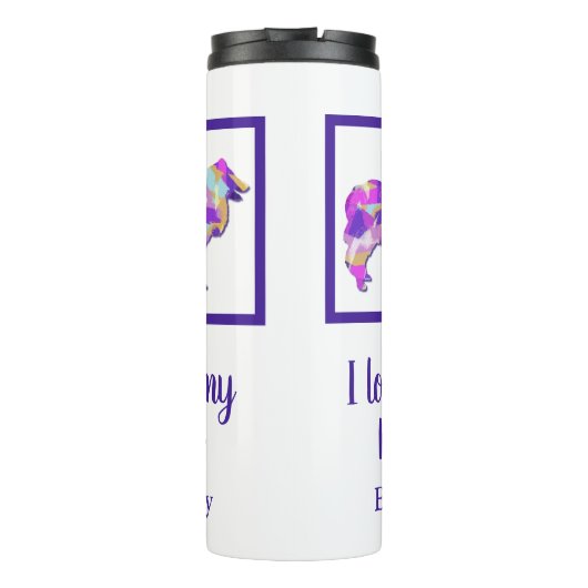 Ruw Collie Leuke Hond Silhouet PurplePY&B Thermosbeker (Achterkant)