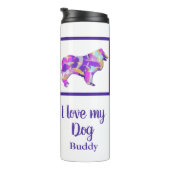 Ruw Collie Leuke Hond Silhouet PurplePY&B Thermosbeker (Geroteerd rechts)