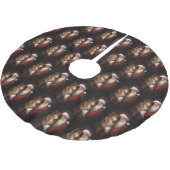 Ruw Collie Met Sinterklaas Feestelijke Kerstmis Kerstboom Rok (Gekanteld)