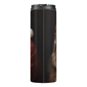 Ruw Collie Met Sinterklaas Feestelijke Kerstmis Thermosbeker (Achterkant)