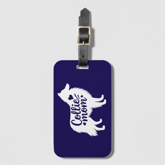 Ruw Collie Moeder Bagage Label (Voorkant (verticaal))