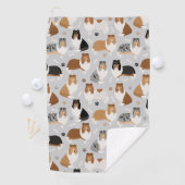 Ruw Collie Paws en Botten Golf Towel Golfhanddoek (Insitu)