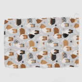 Ruw Collie Paws en Botten Golf Towel Golfhanddoek (Horizontaal)