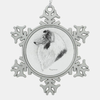 Ruw Collie Pen en Inkt - Juliet Vs VAlley Fever Tin Sneeuwvlok Ornament