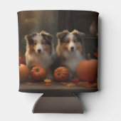 Ruw Collie Puppy Herfst Delight Pompoen Blikjeskoeler (Achterkant)