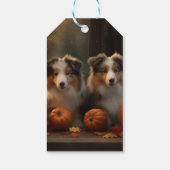 Ruw Collie Puppy Herfst Delight Pompoen Cadeaulabel (Achterkant)