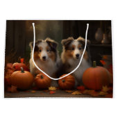 Ruw Collie Puppy Herfst Delight Pompoen Groot Cadeauzakje (Voorkant)