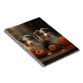 Ruw Collie Puppy Herfst Delight Pompoen Notitieboek (Rechterzijde)
