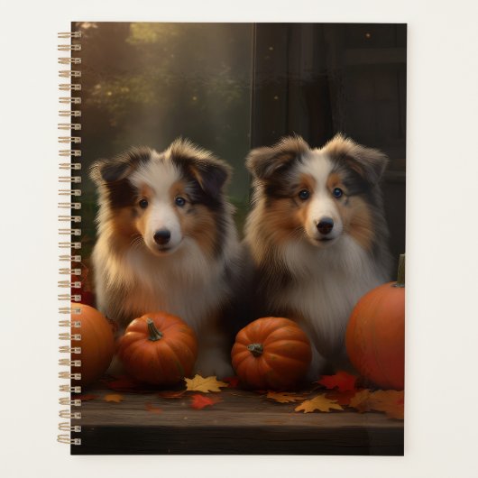 Ruw Collie Puppy Herfst Delight Pompoen Planner (Voorkant)