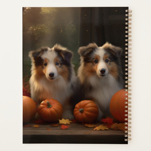 Ruw Collie Puppy Herfst Delight Pompoen Planner (Achterkant)