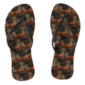 Ruw Collie Puppy Herfst Delight Pompoen Teenslippers (Voetbed)