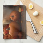 Ruw Collie Puppy Herfst Delight Pompoen Theedoek (Quarter Fold)