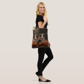 Ruw Collie Puppy Herfst Delight Pompoen Tote Bag (Op model)