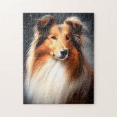 Ruw Collie Puzzel Legpuzzel (Verticaal)