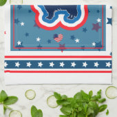 Ruw Collie Rood Wit En Blauw 4 juli Theedoek (Gevouwen)