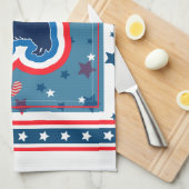 Ruw Collie Rood Wit En Blauw 4 juli Theedoek (Quarter Fold)